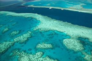 Images Dated 1st November 2007: Australia, Queensland, Whitsunday Coast, Great Barrier Reef. Aerial of the Great