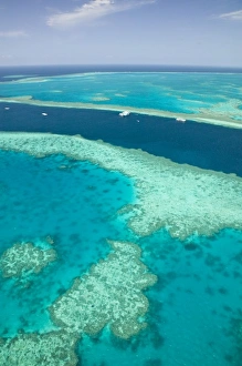 Images Dated 1st November 2007: Australia, Queensland, Whitsunday Coast, Great Barrier Reef. Aerial of the Great