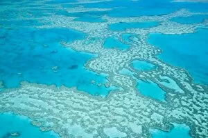 Images Dated 1st November 2007: Australia, Queensland, Whitsunday Coast, Great Barrier Reef. Aerial of the Great