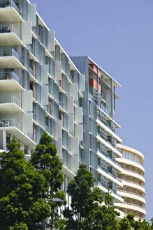 AUSTRALIA, State of Queensland, Brisbane. Southbank District--modern buildings along