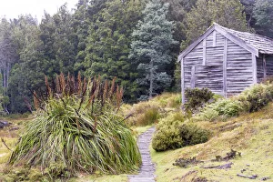 Overland Track Prints: Australia, Tasmania. Cradle Mountain-Lake St. Clair National Park. Historic DuCane Hut