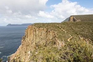 Hiking Prints: Australia, Tasmania. Hikers on Cape Hauy Track