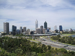 Australia, Western Australia, Perth. View of downtown Perth from Kings Park