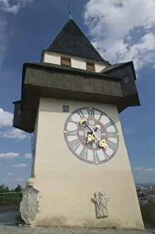 Images Dated 31st May 2004: AUSTRIA-STYRIA (Stiermark)- GRAZ: Schlossberg- Uhrturm / 13th century Graz Clock Tower