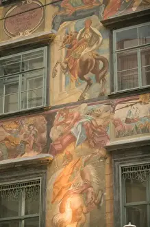 Pedestrian Zone Prints: AUSTRIA-STYRIA (Stiermark)- GRAZ: Herrengasse- Pedestrian Zone Building Detail