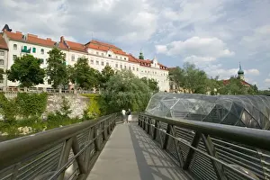 AUSTRIA-STYRIA (Stiermark)- GRAZ: Island in the Mur / Mur Insel / Bridge built 2003