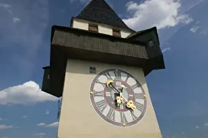 Images Dated 31st May 2004: AUSTRIA-STYRIA (Stiermark)- GRAZ: Schlossberg- Uhrturm / 13th century Graz Clock Tower