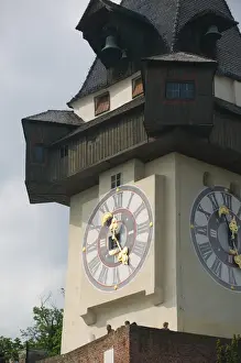 Images Dated 31st May 2004: AUSTRIA-STYRIA (Stiermark)- GRAZ: Schlossberg- Uhrturm / 13th century Graz Clock Tower