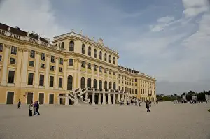 Austria, Vienna. Baroque / Rococo Schonbrunn Palace, view from Imerial Gardens. UNESCO