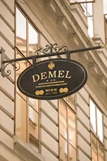 Vienna Prints: AUSTRIA-Vienna: Demel Cafe Sign / Famous Viennese Cafe