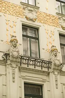 Statuary Prints: AUSTRIA-Vienna: Fleischmarkt : Jugendstil Facade of #14