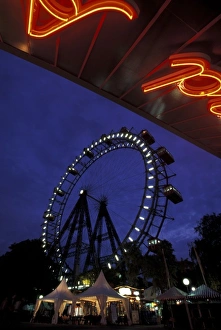 Amusement Park Prints: Austria, Vienna. Giant Ferris Wheel at the Prater