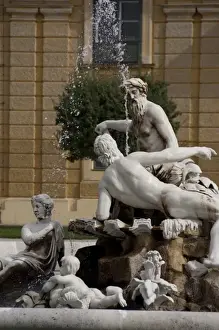 Images Dated 16th September 2009: Austria, Vienna. Maria Theresas baroque Schonbrunn Palace, fountain. UNESCO