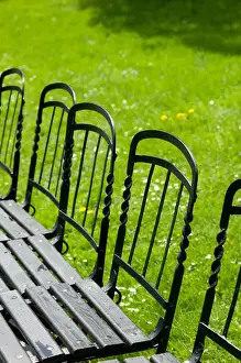 Vienna Prints: AUSTRIA-Vienna : Park Benches / Defocussed Burggarten / Palace Gardens