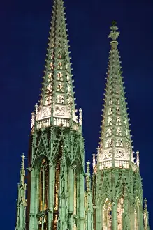 Images Dated 5th May 2004: AUSTRIA-Vienna: The Spires of the Votive Church / Votivkirche / Evening