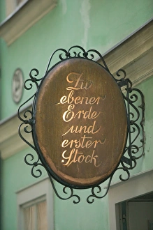 Images Dated 4th May 2004: AUSTRIA-Vienna: Spittelberg Historic District / Cafe Sign
