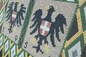 Austrian Prints: AUSTRIA-Vienna: The Stephansdom Cathedral Roof Detail of Austrian Eagles