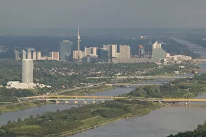 AUSTRIA-Vienna: UNO City & Danube River / Late Afternoon from Leopoldsberg