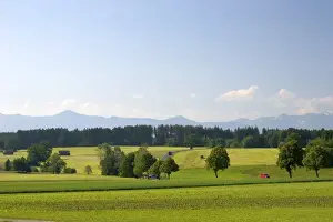 Images Dated 13th June 2006: Austrian Alps and green fields near Weilheim in Sounthern Germany