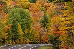 Highway Prints: Autumn color along Highway 26 near Houghton in the Upper Peninsula of Michigan, USA