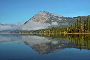 Landscape Prints: Autumn reflections, Lake Wenatchee, Wenatchee National Forest, Washington State, USA