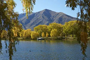 Australia Prints: Autumn, Sailors Cutting, Lake Benmore, and Benmore Range, Waitaki Valley, North Otago
