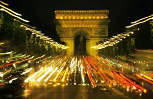 Blurred Prints: Avenue des Champs-Elysees, Arch of Triumph, Paris, France