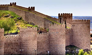 Spain Gallery: Avila Ancient Medieval City Walls Castle Castile Spain