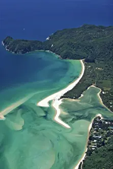 Abel Tasman Prints: Awaroa Bay & Inlet, Abel Tasman National Park - aerial
