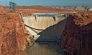 Recreation Prints: AZ, Arizona, Page. Glen Canyon Dam on Colorado River