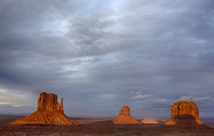 East Mitten Prints: AZ, Monument Valley, West Mitten, East Mitten, and Merrick Butte; sunset