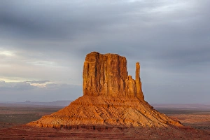 Arizona Prints: AZ, Monument Valley, West Mitten and storm clouds