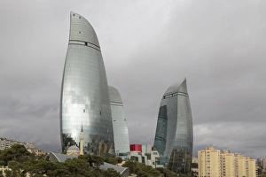 Baku Prints: Azerbaijan, Baku. The Flame Towers of Baku