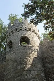 Images Dated 28th September 2014: Azerbaijan, Baku. A tower on the outer wall of the Palace of the Shirvanshahs, as