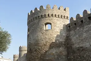 Baku Prints: Azerbaijan, Baku. A tower on the outer wall of the Palace of the Shirvanshahs