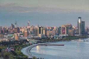 Cityscapes Collection: Azerbaijan, Baku. View of city skyline from the west