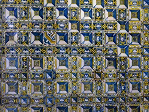 Gothic Prints: Azulejo in the Convent of Christ, Convento de Cristo, in Tomar