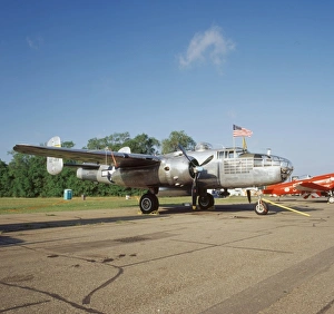 Air Plane Prints: B-25 Miss Mitchell on a ramp at Fleming Field in St. Paul, Minnesota