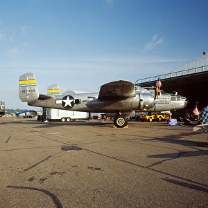 Air Plane Prints: B-25 Miss Mitchell on ramp at Flemming Field in Minnesota