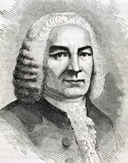 Engraving Prints: Bach, Johann Sebastian (Eisenach, 1685-Leipzig, 1750). German composer. Served as