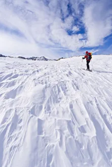 Sport Prints: Backcountry skier under Piute Pass, John Muir Wilderness, Sierra Nevada Mountains