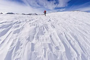 Pack Prints: Backcountry skier under Piute Pass, John Muir Wilderness, Sierra Nevada Mountains