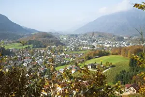 Bad Ischl Prints: Bad Ischl, Upper Austria, Austria - High angle view of a residential area in