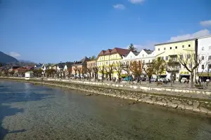 Inti St Clair Prints: Bad Ischl, Upper Austria, Austria - An old world cityscape set on a waterway