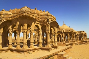 Jaisalmer Prints: Bada Bagh with royal chartist with finely carved ceilings, Jaisalmer, Rajasthan, India