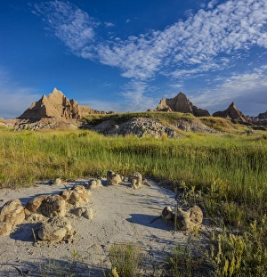 Great Plain Prints: Badlands formations n Badlands National Park, South Dakota, USA
