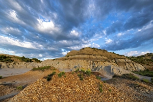 Prints of Badlands formations in Theodore Roosevelt National Park, North Dakota, USA. (Editorial Use Only) Images Dated 2024 September: Badlands formations in Theodore Roosevelt National Park