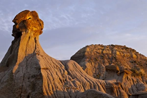 Grooved Prints: Badlands in Makoshika State Park in Glendive, Montana, USA