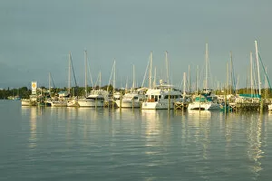 Images Dated 21st December 2005: BAHAMAS- Abacos-Great Abaco Island-Marsh Harbour: Town Marina at Sunset