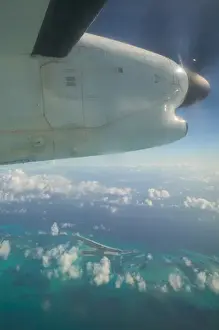 High Altitude Prints: BAHAMAS- Atlantic Ocean & Crooked Islands seen from Inter-Island Airliner